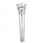 TK3697 - High polished (no plating) Stainless Steel Ring with AAA Grade CZ  in Clear-3