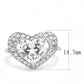TK3698 - High polished (no plating) Stainless Steel Ring with AAA Grade CZ  in Clear-1