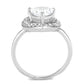 TK3699 - High polished (no plating) Stainless Steel Ring with AAA Grade CZ  in Clear-2