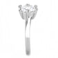 TK3700 - High polished (no plating) Stainless Steel Ring with AAA Grade CZ  in Clear-4