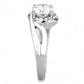 TK3701 - High polished (no plating) Stainless Steel Ring with AAA Grade CZ  in Clear-3