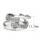 TK3702 - High polished (no plating) Stainless Steel Ring with Top Grade Crystal  in Clear-1