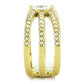 TK3705 - IP Gold(Ion Plating) Stainless Steel Ring with AAA Grade CZ  in Clear-3