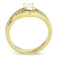 TK3706 - IP Gold(Ion Plating) Stainless Steel Ring with AAA Grade CZ  in Clear-2