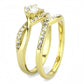 TK3708 - IP Gold(Ion Plating) Stainless Steel Ring with AAA Grade CZ  in Clear-3