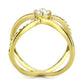 TK3709 - IP Gold(Ion Plating) Stainless Steel Ring with AAA Grade CZ  in Clear-2