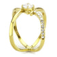 TK3709 - IP Gold(Ion Plating) Stainless Steel Ring with AAA Grade CZ  in Clear-3