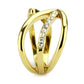 TK3710 - IP Gold(Ion Plating) Stainless Steel Ring with Top Grade Crystal  in Clear-3