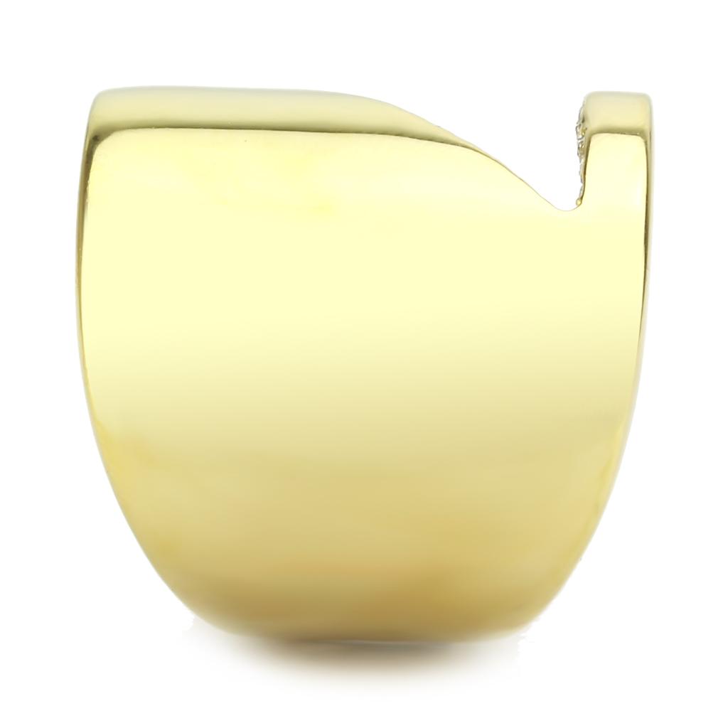 TK3715 - IP Gold(Ion Plating) Stainless Steel Ring with Top Grade Crystal  in Clear-3