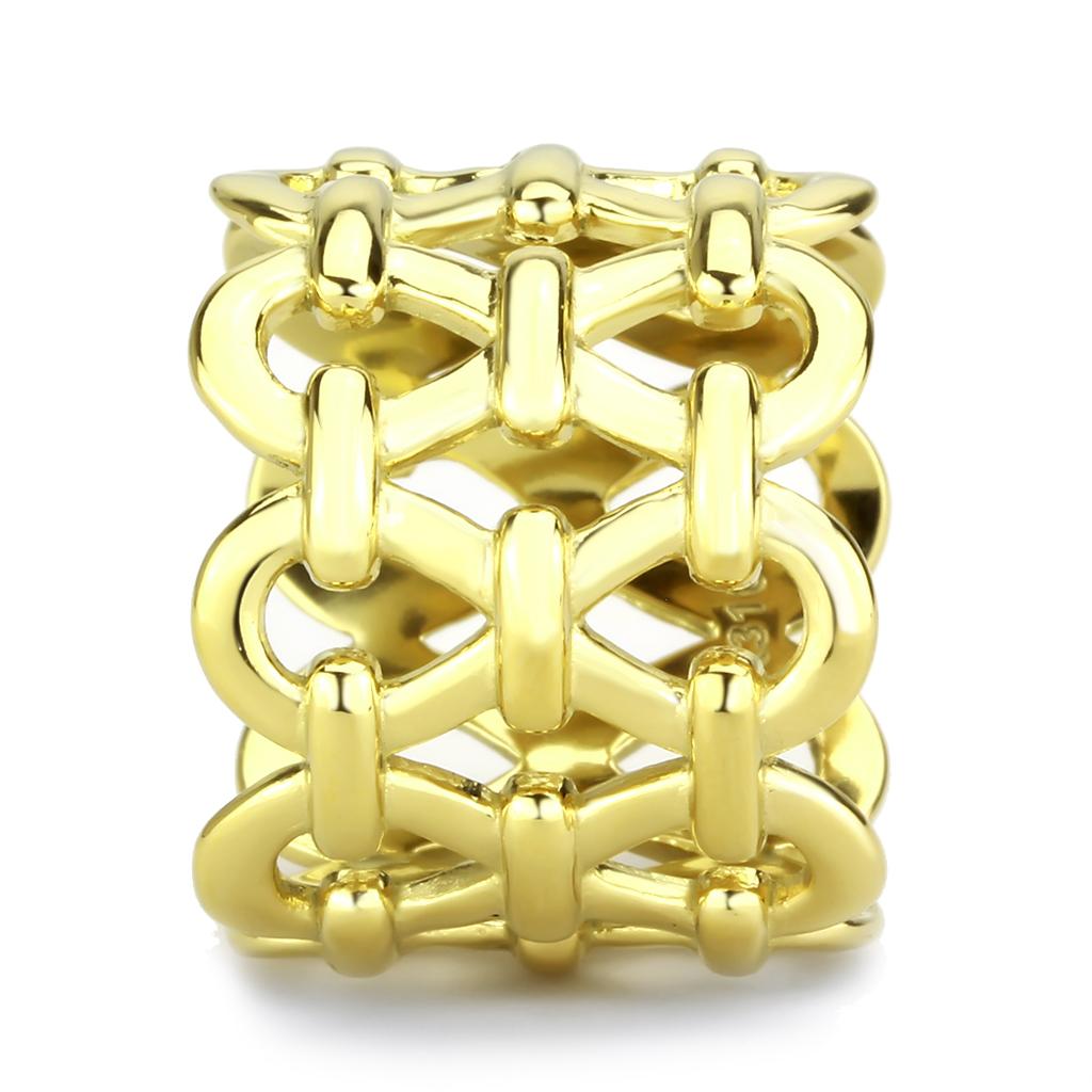 TK3716 - IP Gold(Ion Plating) Stainless Steel Ring with No Stone-3