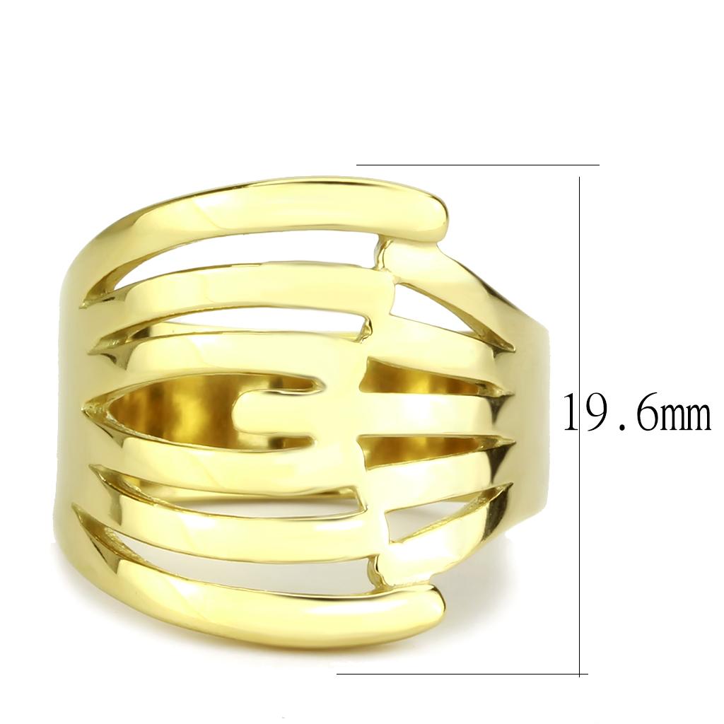 TK3717 - IP Gold(Ion Plating) Stainless Steel Ring with No Stone-1