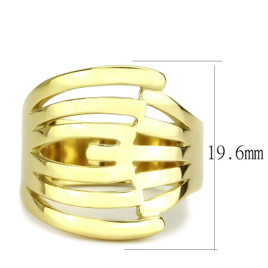 TK3717 - IP Gold(Ion Plating) Stainless Steel Ring with No Stone-1