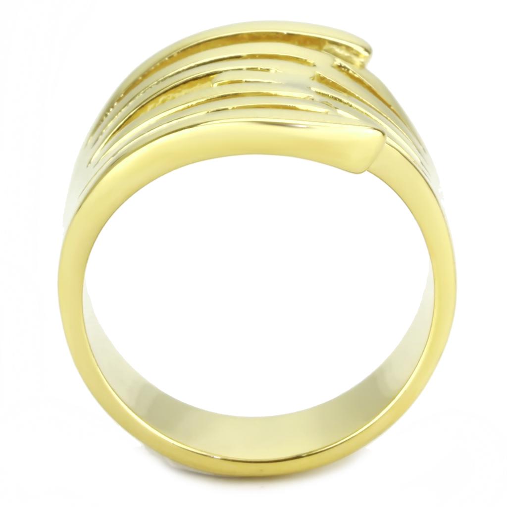 TK3717 - IP Gold(Ion Plating) Stainless Steel Ring with No Stone-2