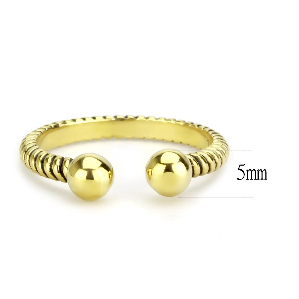 TK3719 - IP Gold(Ion Plating) Stainless Steel Ring with No Stone-1