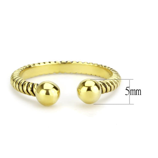 TK3719 - IP Gold(Ion Plating) Stainless Steel Ring with No Stone-1