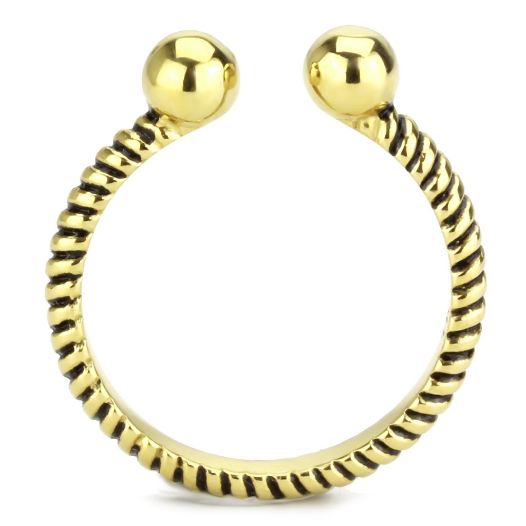 TK3719 - IP Gold(Ion Plating) Stainless Steel Ring with No Stone-2