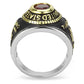 TK3723 - Two-Tone IP Gold (Ion Plating) Stainless Steel Ring with Synthetic Synthetic Glass in Red Series-3