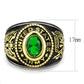TK3724 - Two-Tone IP Gold (Ion Plating) Stainless Steel Ring with Synthetic Synthetic Glass in Emerald-1