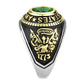 TK3724 - Two-Tone IP Gold (Ion Plating) Stainless Steel Ring with Synthetic Synthetic Glass in Emerald-4