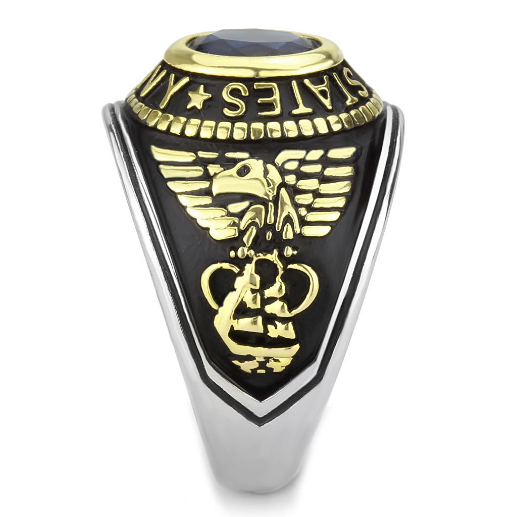 TK3726 - Two-Tone IP Gold (Ion Plating) Stainless Steel Ring with Synthetic Synthetic Glass in Montana-4