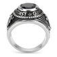 TK3727 - High polished (no plating) Stainless Steel Ring with Synthetic Synthetic Glass in Montana-2