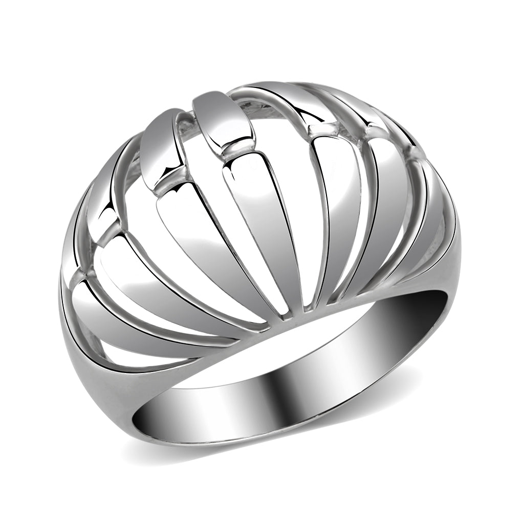 TK3732 High polished Stainless Steel Ring with NoStone in No Stone-0