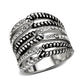 TK3733 High polished Stainless Steel Ring with Top Grade Crystal in Clear-0