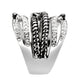 TK3733 High polished Stainless Steel Ring with Top Grade Crystal in Clear-3