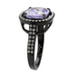 TK3734 IP Black Stainless Steel Ring with AAA Grade CZ in Light Amethyst-3