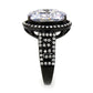 TK3735 IP Black Stainless Steel Ring with AAA Grade CZ in Clear-3