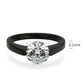 TK3737 - IP Black Stainless Steel Ring with AAA Grade CZ in Clear-1