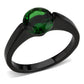 TK3738 IP Black Stainless Steel Ring with Synthetic in Emerald-0