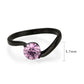 TK3739 IP Black Stainless Steel Ring with AAA Grade CZ in Rose-1