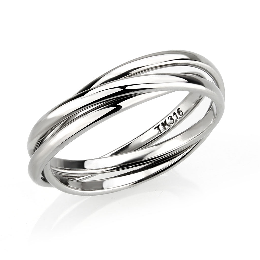TK3743 - High polished Stainless Steel Interlocking Ring-0