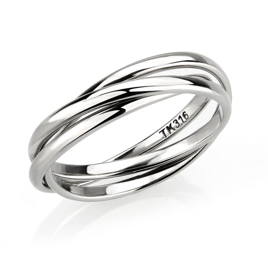 TK3743 - High polished Stainless Steel Interlocking Ring-0