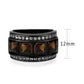 TK3746 IP Black Stainless Steel Ring with Synthetic in Brown-2
