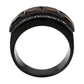 TK3746 IP Black Stainless Steel Ring with Synthetic in Brown-3