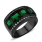 TK3747 IP Black Stainless Steel Ring with Synthetic in Emerald-0