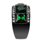 TK3747 IP Black Stainless Steel Ring with Synthetic in Emerald-4