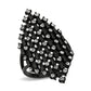 TK3750 IP Black Stainless Steel Ring with Top Grade Crystal in Clear-0