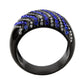 TK3751 IP Black  Stainless Steel Ring with AAA Grade CZ in Blue-2