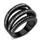 TK3752 IP Black Stainless Steel Ring with AAA Grade CZ in Clear-0
