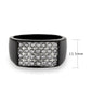 TK3754 IP Black Stainless Steel Ring with AAA Grade CZ in Clear-2