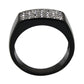 TK3754 IP Black Stainless Steel Ring with AAA Grade CZ in Clear-3