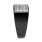 TK3754 IP Black Stainless Steel Ring with AAA Grade CZ in Clear-4