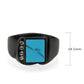 TK3755 IP Black Stainless Steel Ring with Synthetic in Sea Blue-2