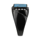 TK3755 IP Black Stainless Steel Ring with Synthetic in Sea Blue-4