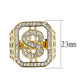 TK3757 - IP Gold(Ion Plating) Stainless Steel Ring with Top Grade Crystal in Clear-1