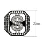 TK3758 - Two Tone IP Black (Ion Plating) Stainless Steel Ring with Top Grade Crystal in Clear-1