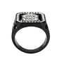 TK3758 - Two Tone IP Black (Ion Plating) Stainless Steel Ring with Top Grade Crystal in Clear-2